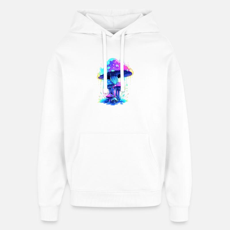 Champignon - Sweat à capuche unisexe Stanley/Stella Oversized - blanc