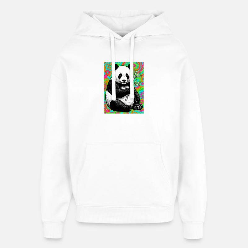 panda - Sweat à capuche unisexe Stanley/Stella Oversized - blanc