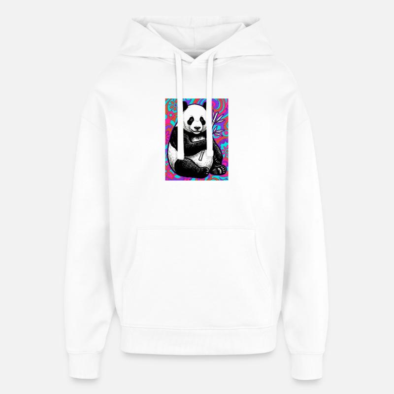 panda - Sweat à capuche unisexe Stanley/Stella Oversized - blanc