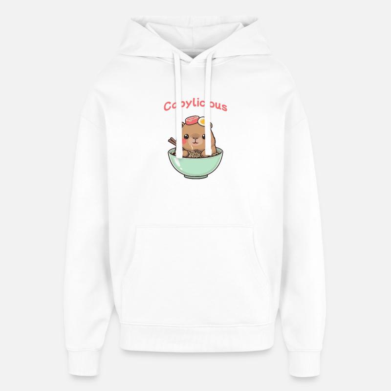 Ramen Capybara Rose – Chemise Mignonne Kawaii - Sweat à capuche unisexe Stanley/Stella Oversized - blanc