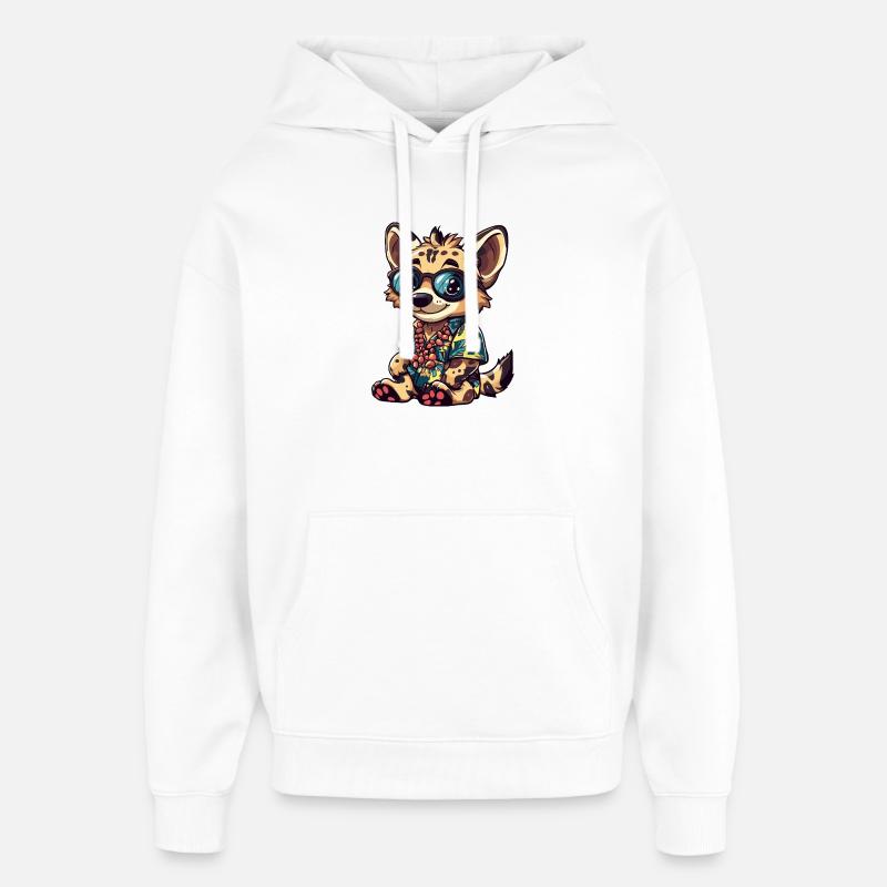 Hyäne Comic Urlaub - Oversized Unisex Hoodie von Stanley/Stella - Weiß