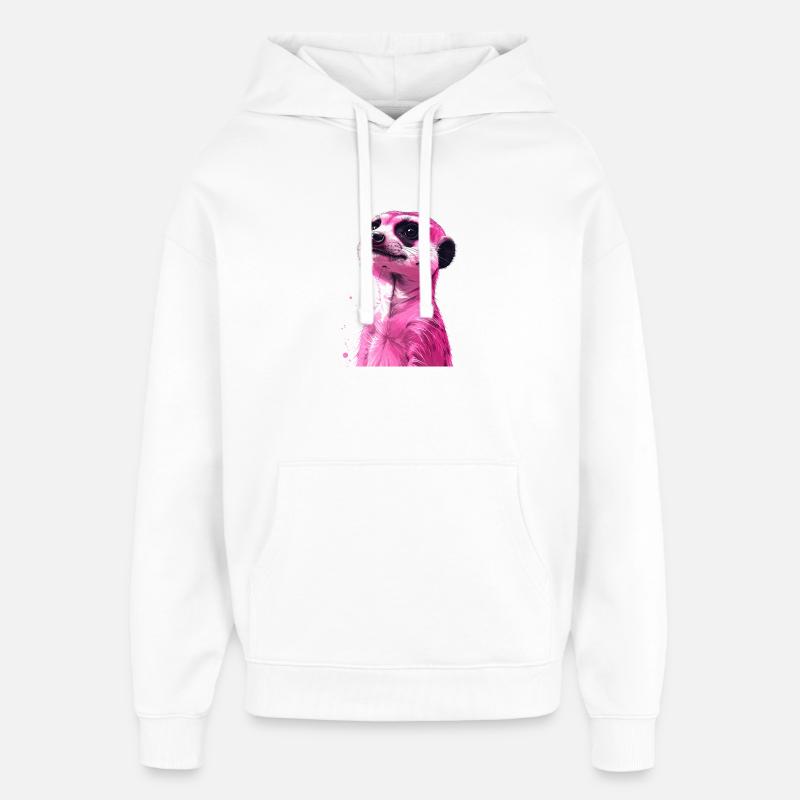 Suricate rose - Sweat à capuche unisexe Stanley/Stella Oversized - blanc