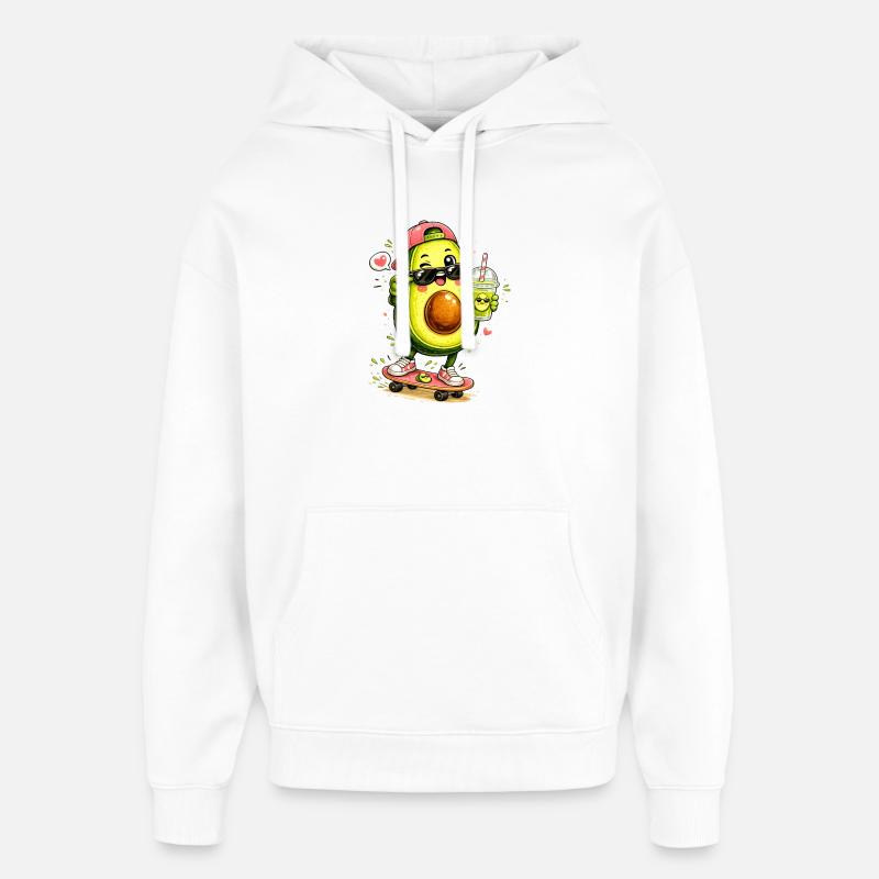 Patineur avocat avec boisson - Sweat à capuche unisexe Stanley/Stella Oversized - blanc