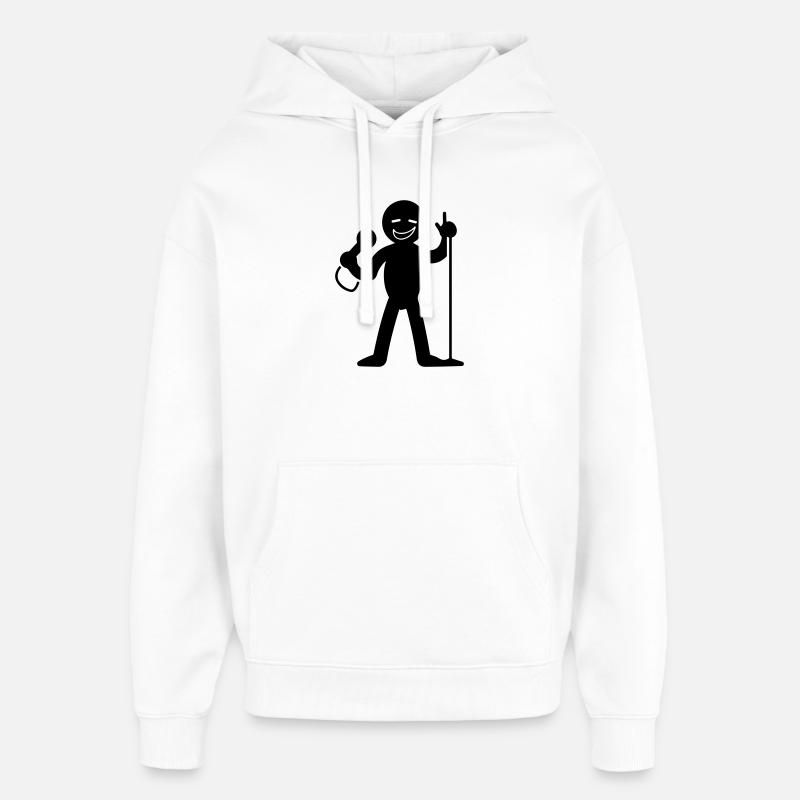 Chanteur avec micro - Sweat à capuche unisexe Stanley/Stella Oversized - blanc