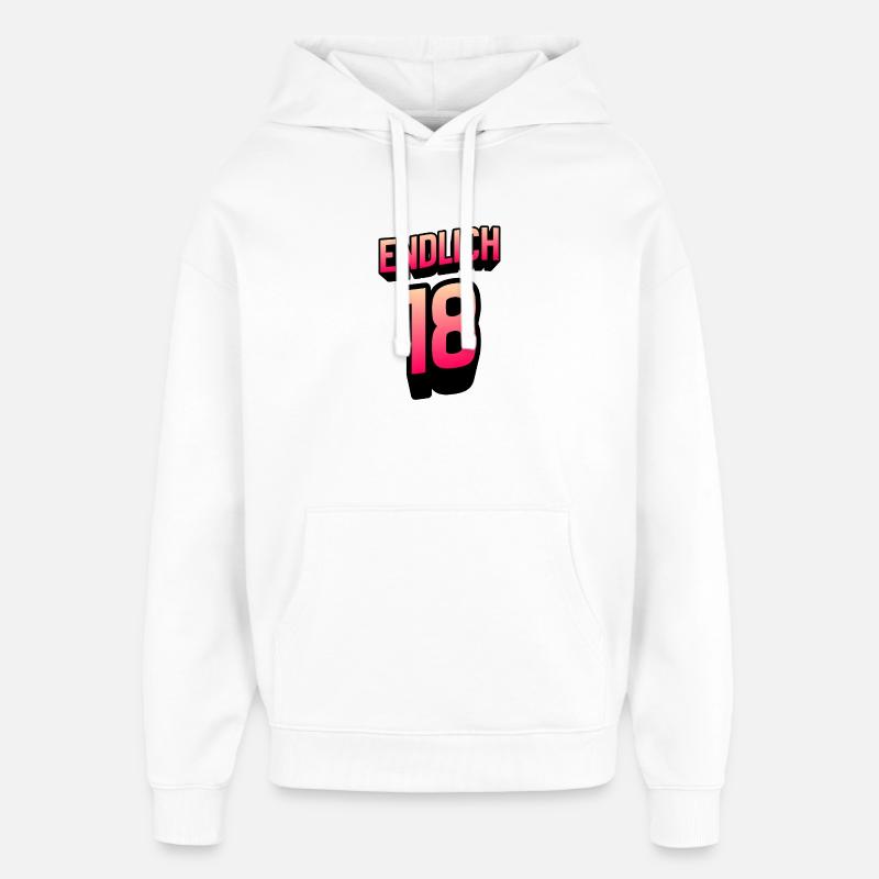 Finally 18 Gradient Neon - Oversized Unisex Hoodie by Stanley/Stella - white