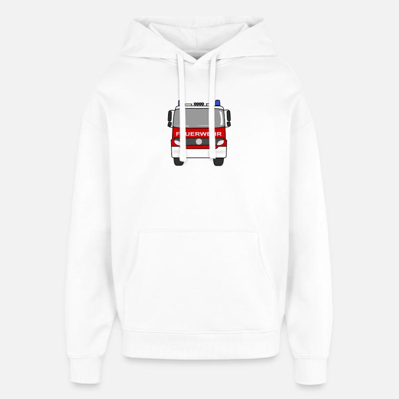 Fire Engine - Sweat à capuche unisexe Stanley/Stella Oversized - blanc