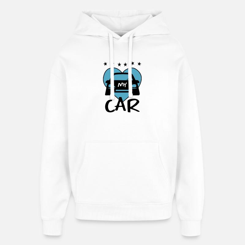 J’aime ma voiture - Sweat à capuche unisexe Stanley/Stella Oversized - blanc