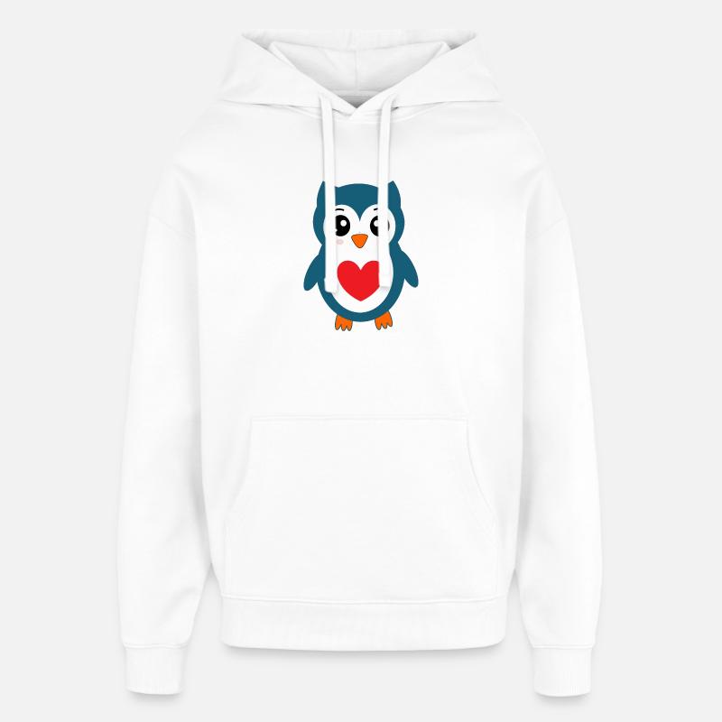 Hibou Chouette Bleue - Sweat à capuche unisexe Stanley/Stella Oversized - blanc