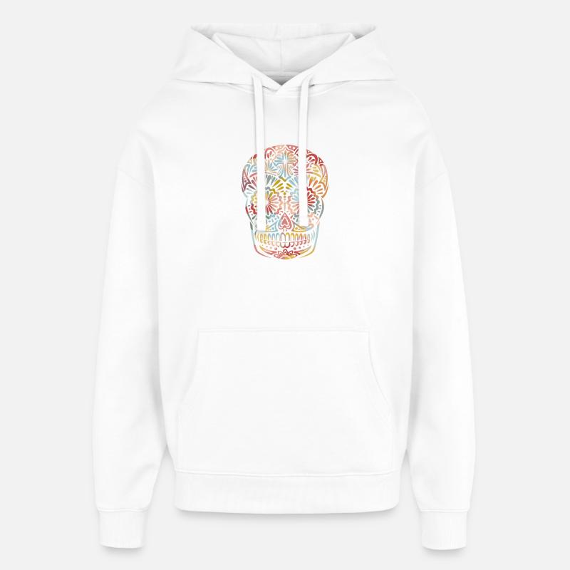 Calavera mexicana - Sweat à capuche unisexe Stanley/Stella Oversized - blanc