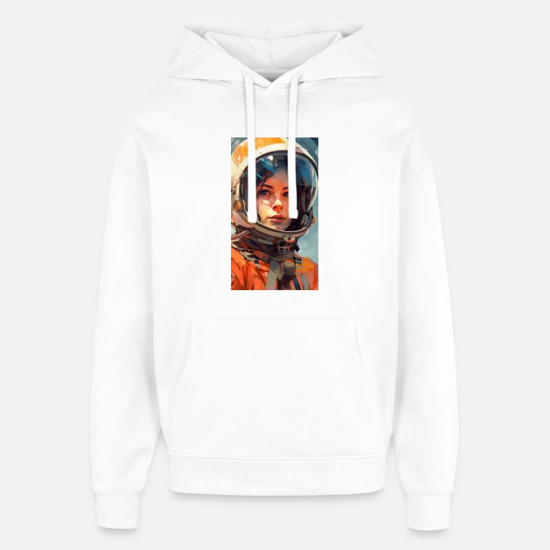 Fille de l’espace - Sweat à capuche unisexe Stanley/Stella Oversized - blanc