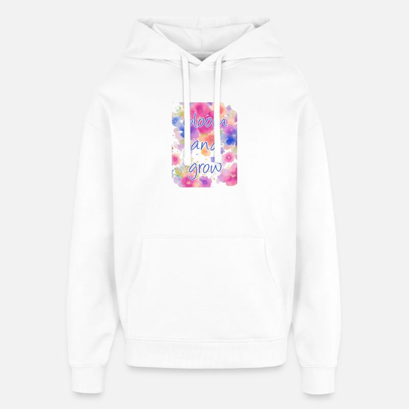 Fleurir et grandir - Sweat à capuche unisexe Stanley/Stella Oversized - blanc