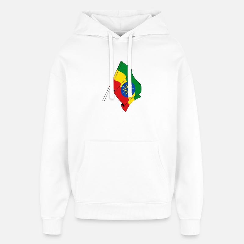 Drapeau de l’Ethiopie - Sweat à capuche unisexe Stanley/Stella Oversized - blanc