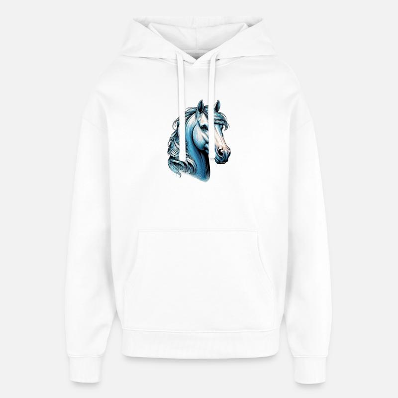 Cheval - Sweat à capuche unisexe Stanley/Stella Oversized - blanc