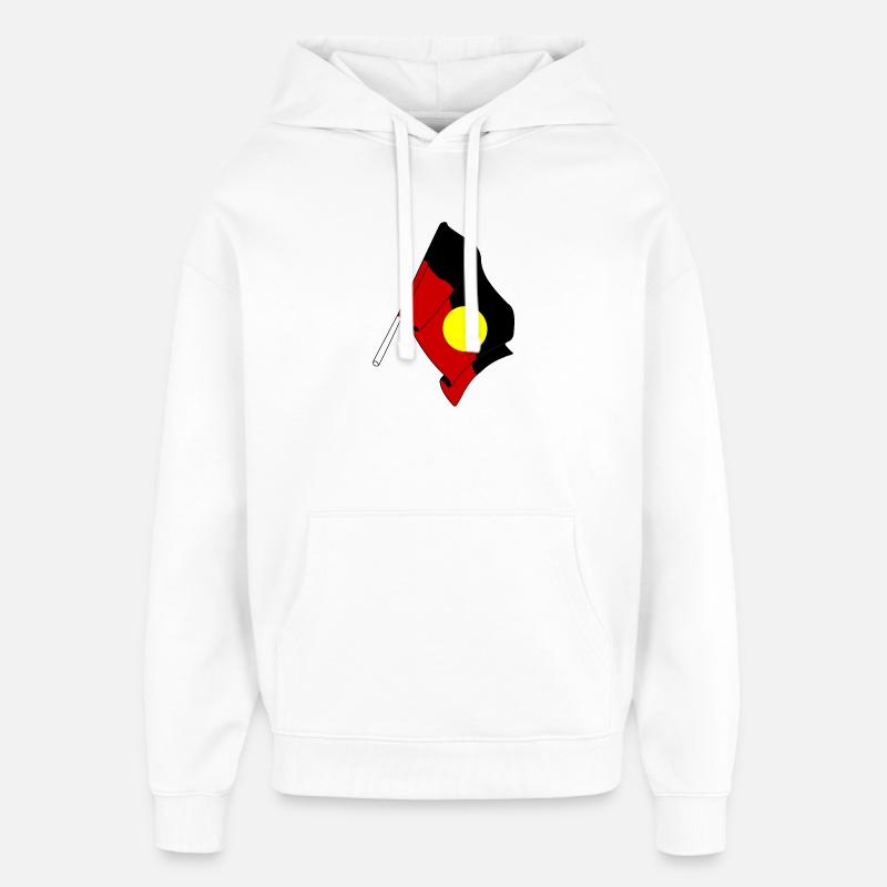 Drapeau des Aborigènes - Sweat à capuche unisexe Stanley/Stella Oversized - blanc