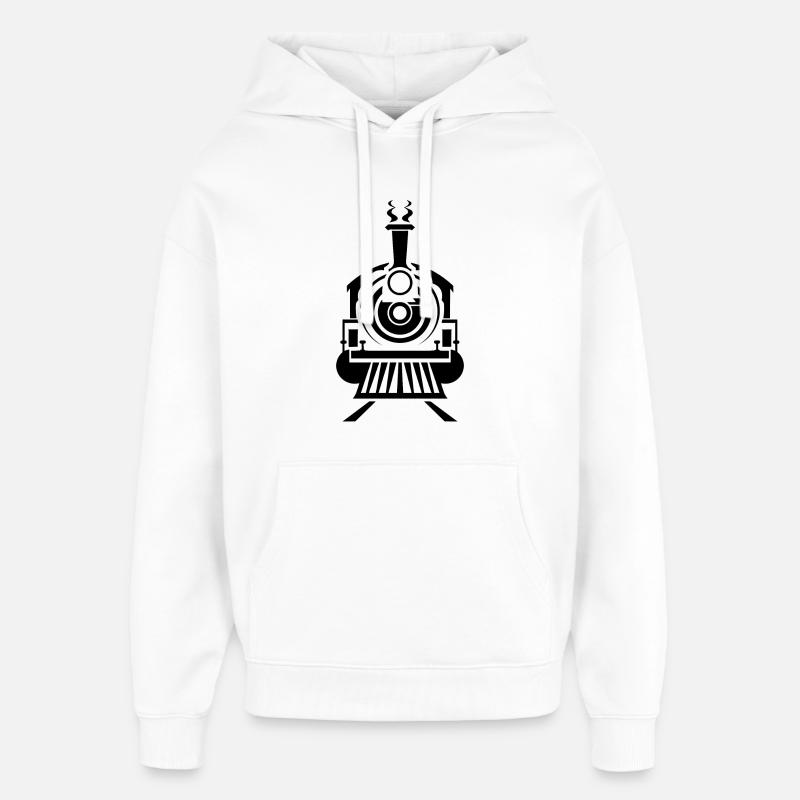 Graphiques de locomotives à vapeur - Sweat à capuche unisexe Stanley/Stella Oversized - blanc