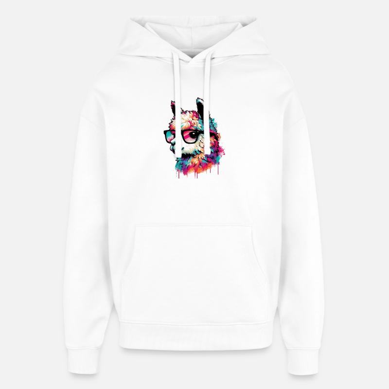 Alpaca - Oversized Unisex Hoodie by Stanley/Stella - white
