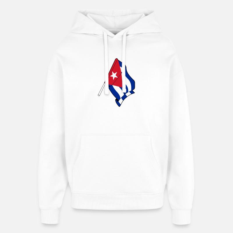 Drapeau de Cuba - Sweat à capuche unisexe Stanley/Stella Oversized - blanc