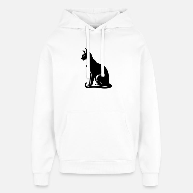 Chat abyssin - Sweat à capuche unisexe Stanley/Stella Oversized - blanc