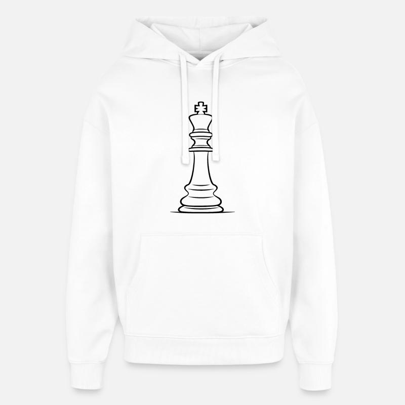 Dessin de pièces d’échecs - Sweat à capuche unisexe Stanley/Stella Oversized - blanc