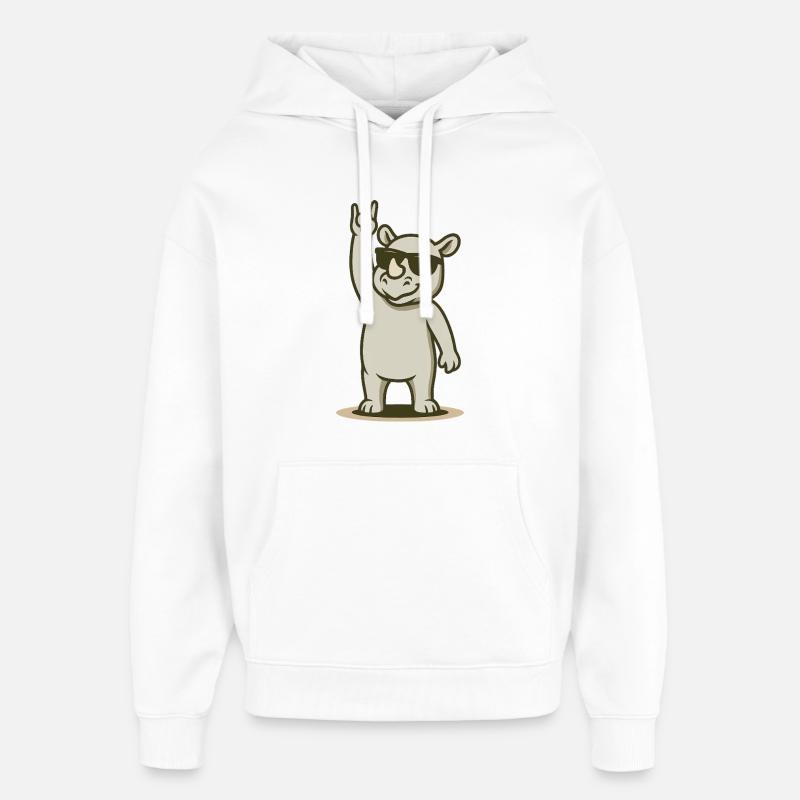 Cool Rhino Rocker Baby - Sweat à capuche unisexe Stanley/Stella Oversized - blanc