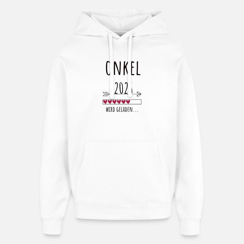 Oncle Enceinte 2026 Cadeau Grossesse - Sweat à capuche unisexe Stanley/Stella Oversized - blanc
