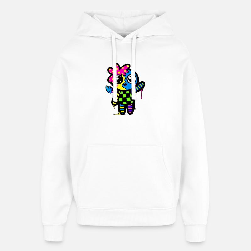 Split Face Rainbow Pop Art - Oversized Unisex Hoodie by Stanley/Stella - white