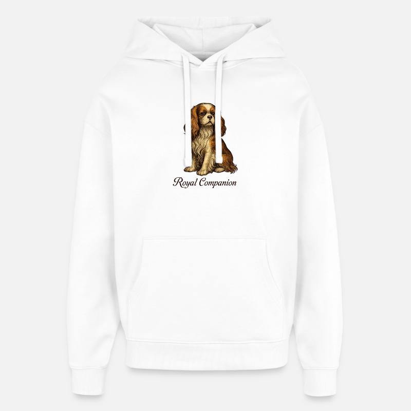 Chien Cavalier King Charles - Sweat à capuche unisexe Stanley/Stella Oversized - blanc