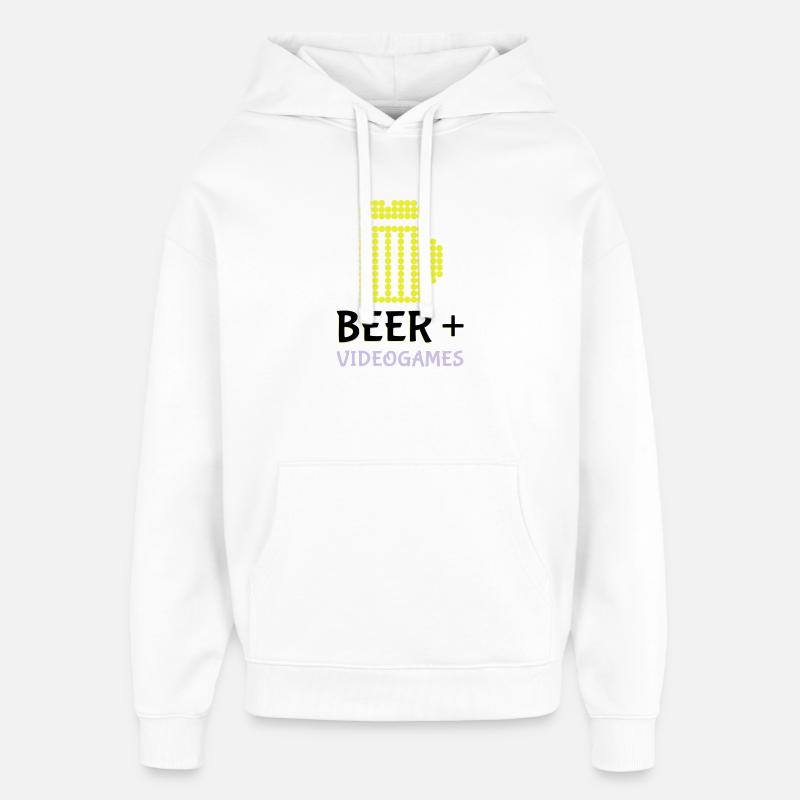 Jeux vidéo Pixel Beer - Sweat à capuche unisexe Stanley/Stella Oversized - blanc