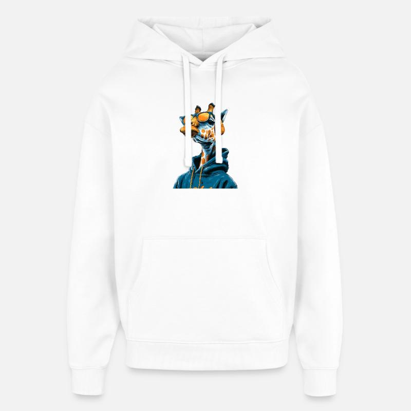 Lunettes de soleil Giraffe Hoodie - Sweat à capuche unisexe Stanley/Stella Oversized - blanc