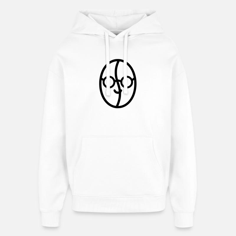 Kaffee-Liebe: Kaffeebohne mit Brille - Oversized Unisex Hoodie von Stanley/Stella - Weiß