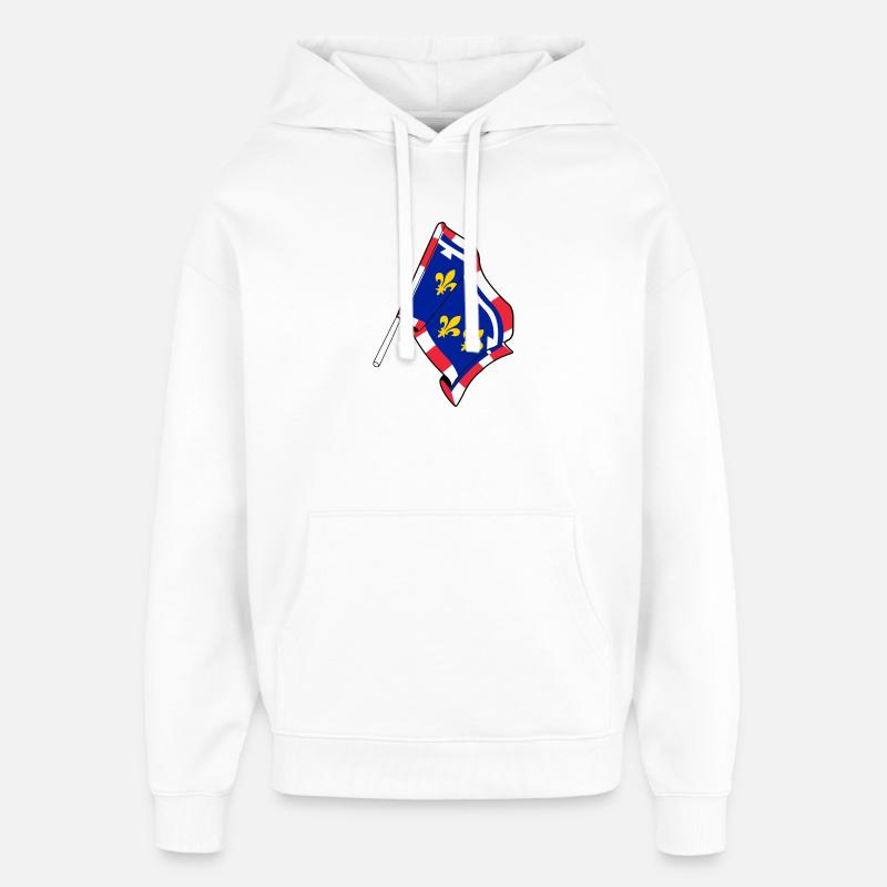 Drapeau du Centre-Val de la Loire - Sweat à capuche unisexe Stanley/Stella Oversized - blanc