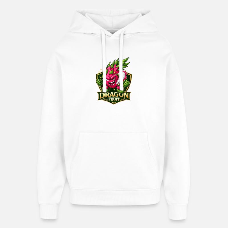 Dragon Fruit Mascot Énergique - Sweat à capuche unisexe Stanley/Stella Oversized - blanc