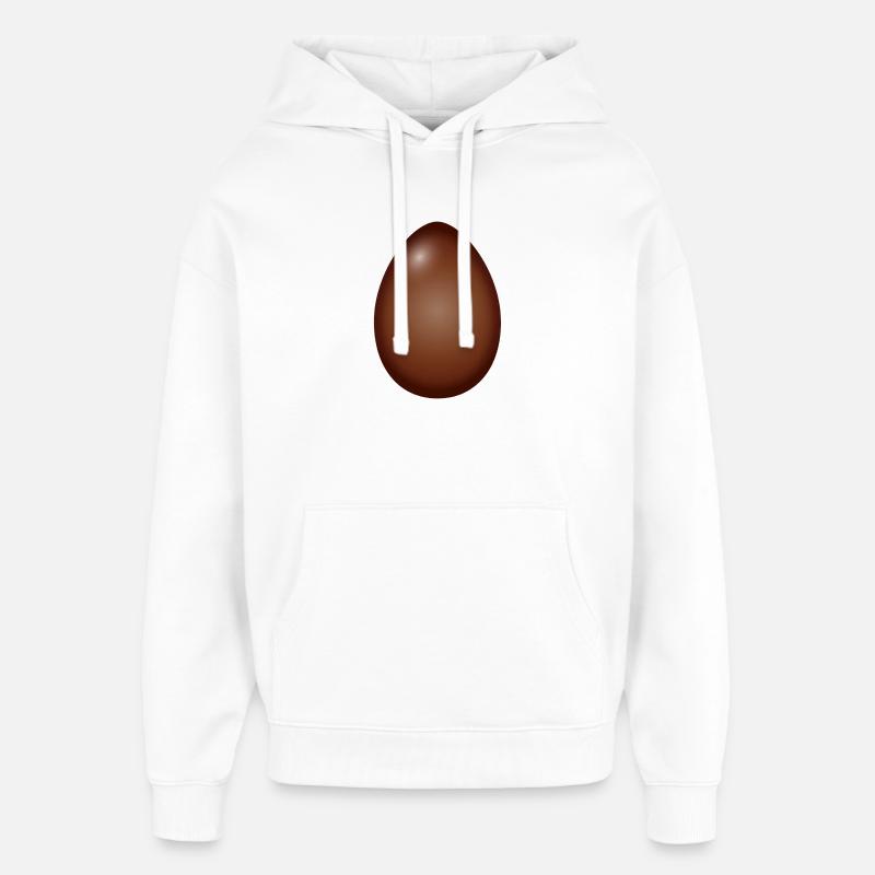 Chocolate Easter egg classic and simple - Oversized Unisex Hoodie by Stanley/Stella - white