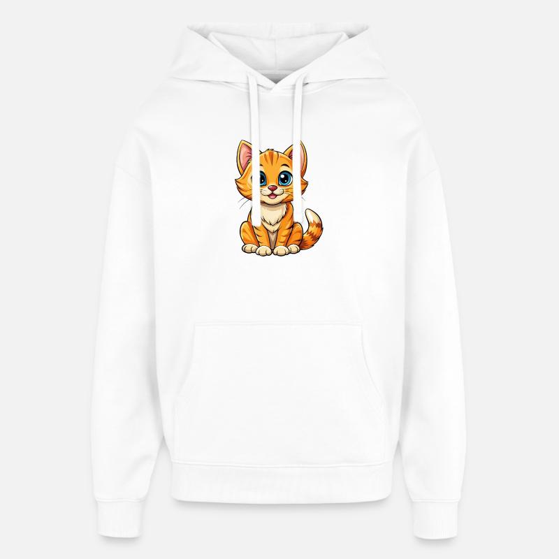 Katteunge - Stanley/Stella Oversized Hettegenser unisex - hvit