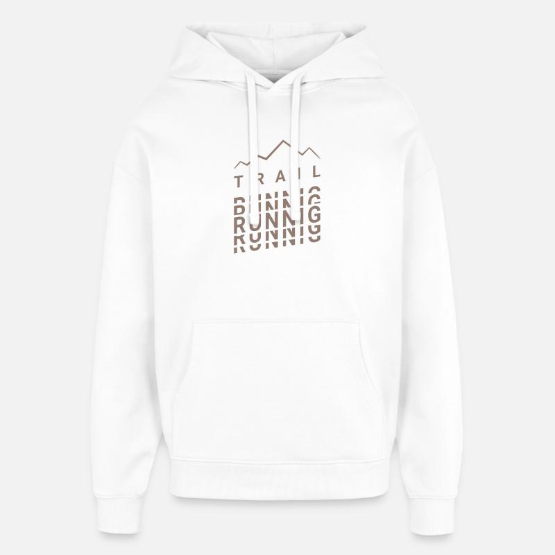 Mouvement de la course en sentier - Sweat à capuche unisexe Stanley/Stella Oversized - blanc