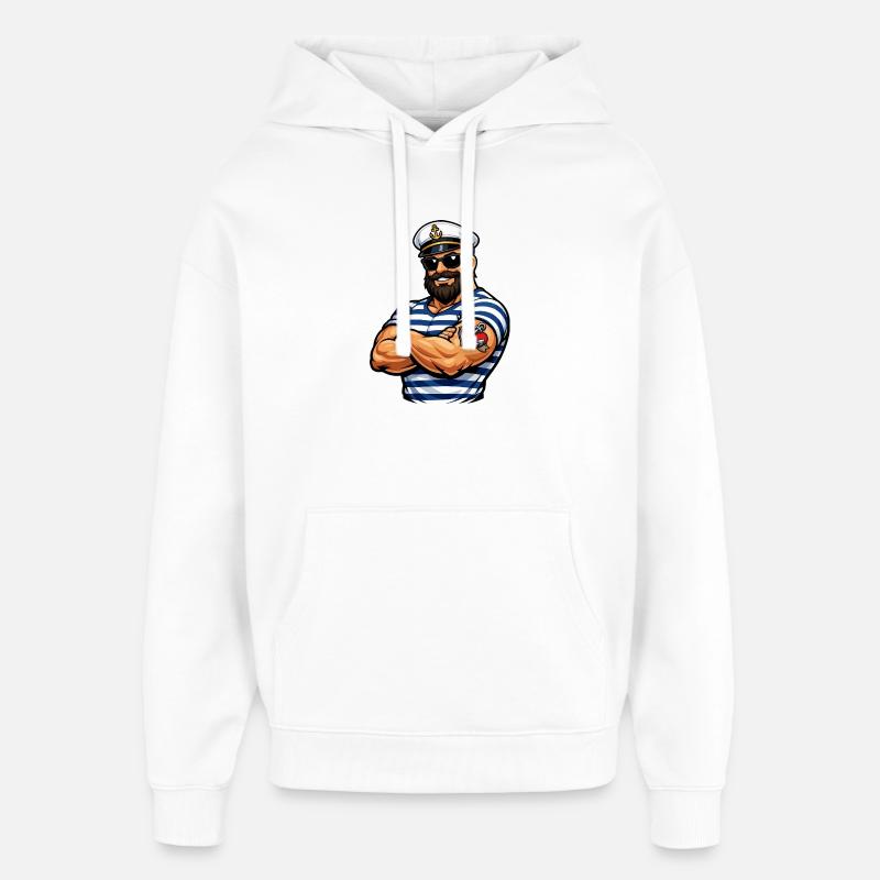 Marin avec un tatouage - Sweat à capuche unisexe Stanley/Stella Oversized - blanc