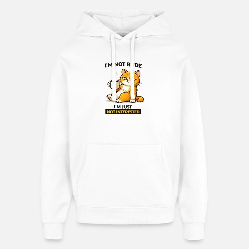 Mürrische Katzenkaffee-Einstellung - Oversized Unisex Hoodie von Stanley/Stella - Weiß