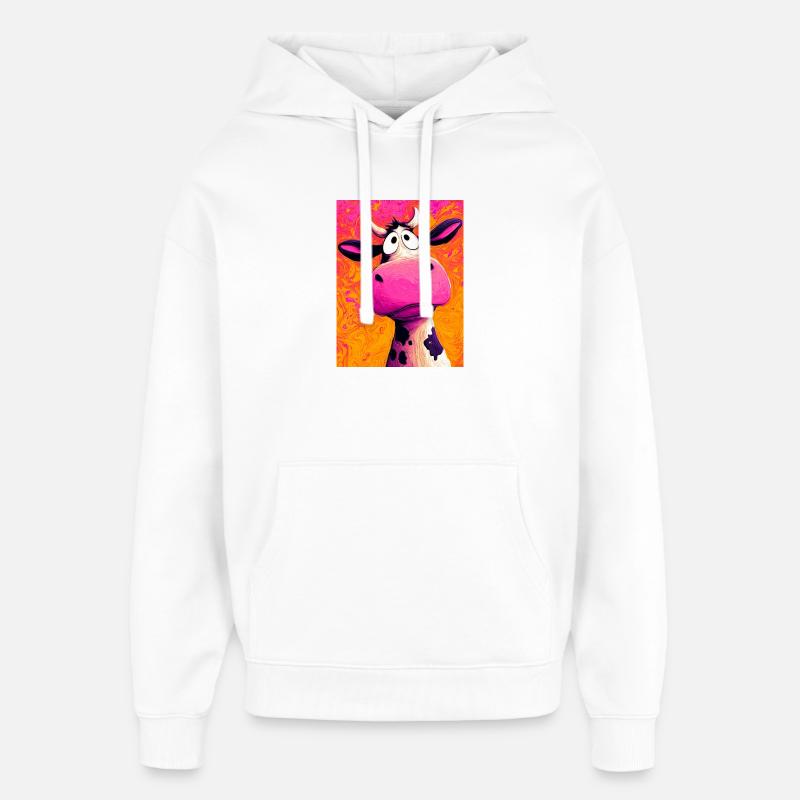 vache - Sweat à capuche unisexe Stanley/Stella Oversized - blanc