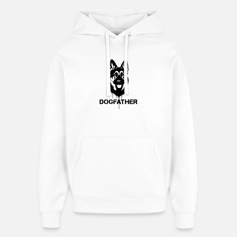 Père chien cool Berger allemand Papa - Sweat à capuche unisexe Stanley/Stella Oversized - blanc