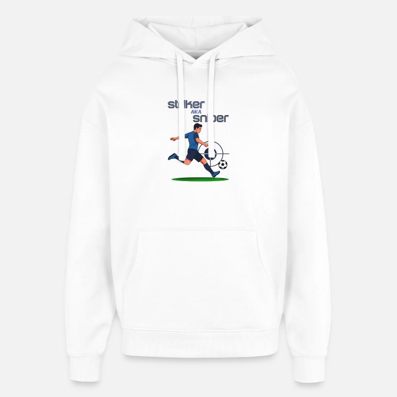 Attaquant alias Sniper, attaquant au football - Sweat à capuche unisexe Stanley/Stella Oversized - blanc