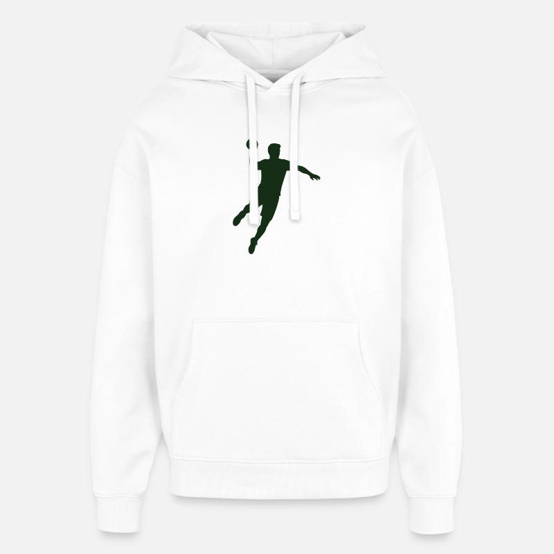 Balle de la silhouette de handball - Sweat à capuche unisexe Stanley/Stella Oversized - blanc