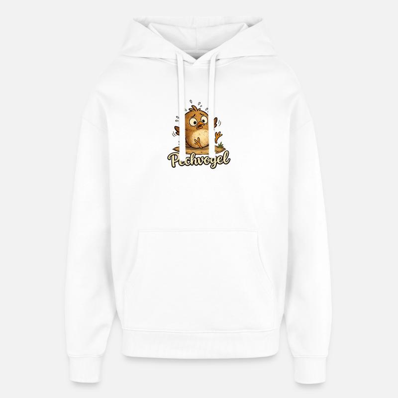 Pechvogel - süßer kleiner trotteliger Vogel - Oversized Unisex Hoodie von Stanley/Stella - Weiß