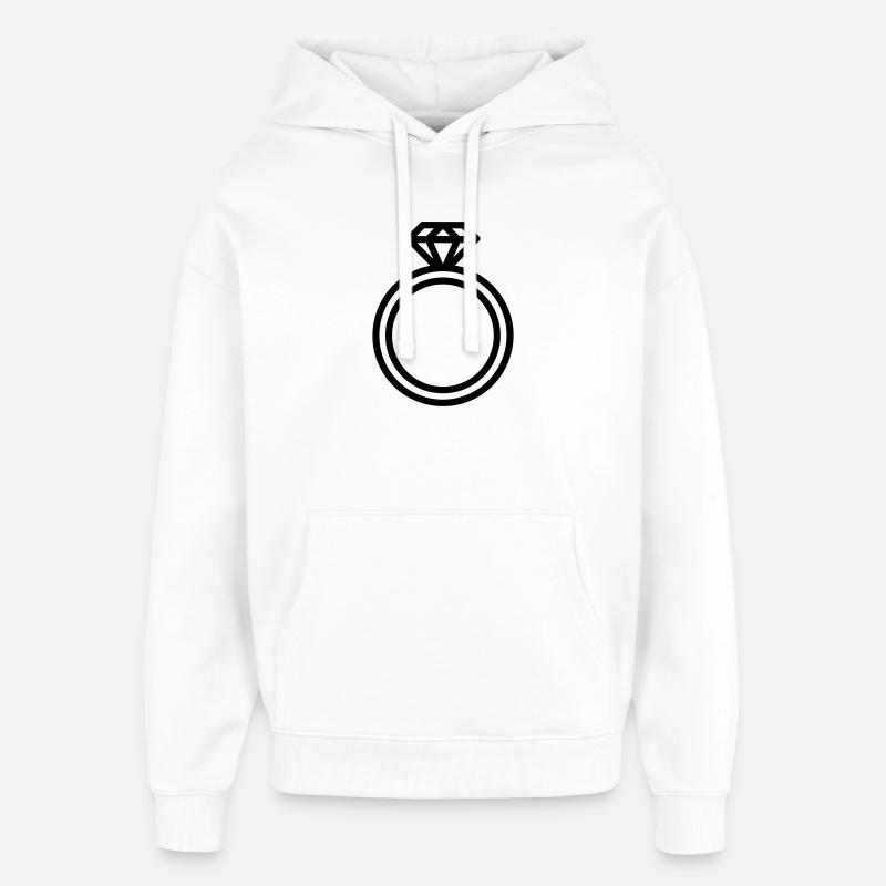 bague  - Sweat à capuche unisexe Stanley/Stella Oversized - blanc