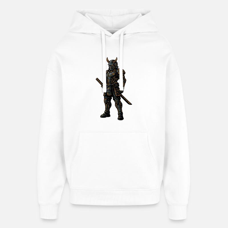 Cyberpunk Samurai - Sweat à capuche unisexe Stanley/Stella Oversized - blanc