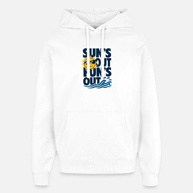 Soleil S’amuse Été - Sweat à capuche unisexe Stanley/Stella Oversized - blanc