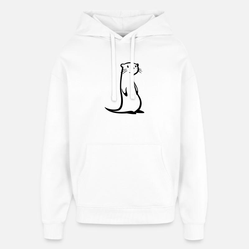 loutre - Sweat à capuche unisexe Stanley/Stella Oversized - blanc