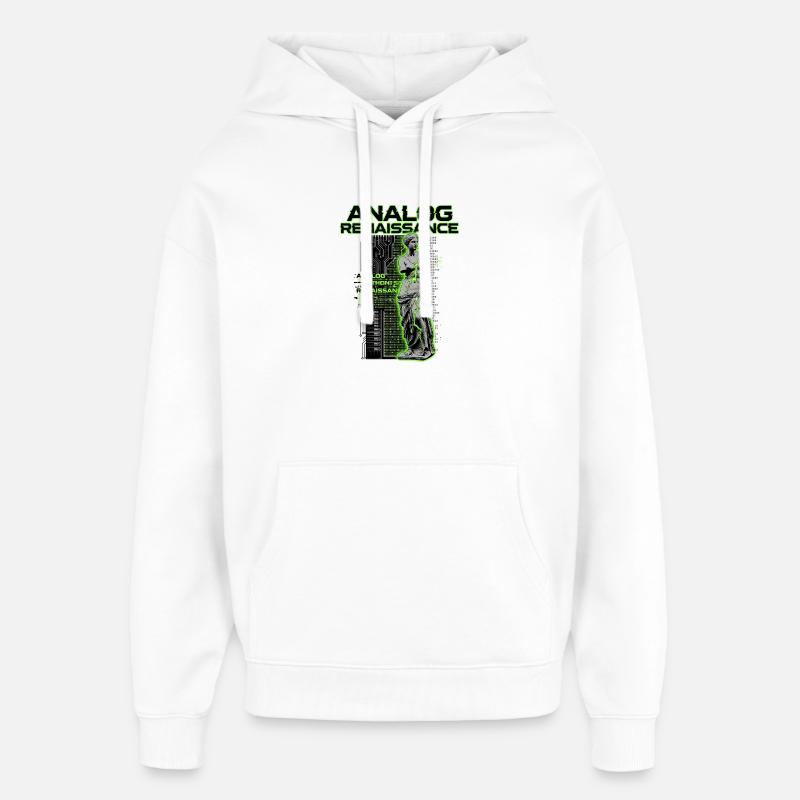 Cyberpunk de la Renaissance analogique - Sweat à capuche unisexe Stanley/Stella Oversized - blanc