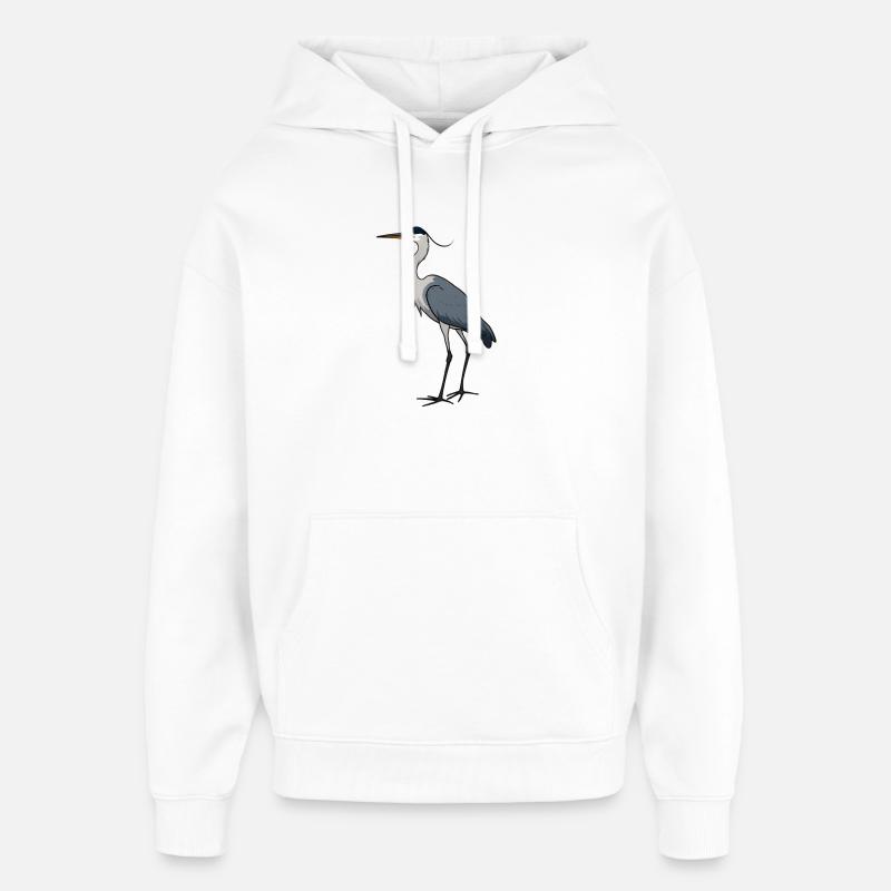 Héron cendré - Sweat à capuche unisexe Stanley/Stella Oversized - blanc