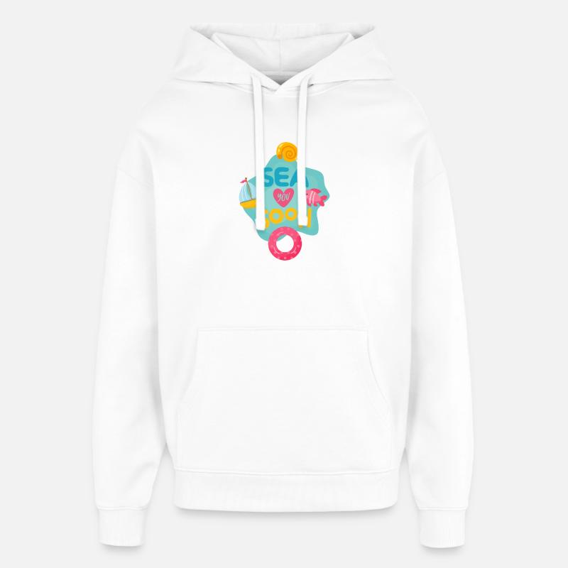 Mer Bientôt - Sweat à capuche unisexe Stanley/Stella Oversized - blanc