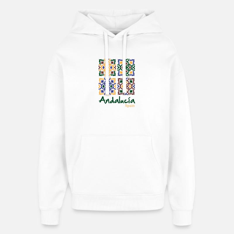 Andalusian Tiles 3 - Sweat à capuche unisexe Stanley/Stella Oversized - blanc